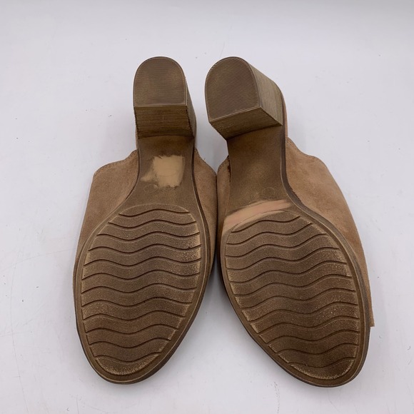 Mariella Suede‎ Peep Toe Sandals Block Heel Mules Slip On Made in Italy Women 8M - Picture 11 of 12